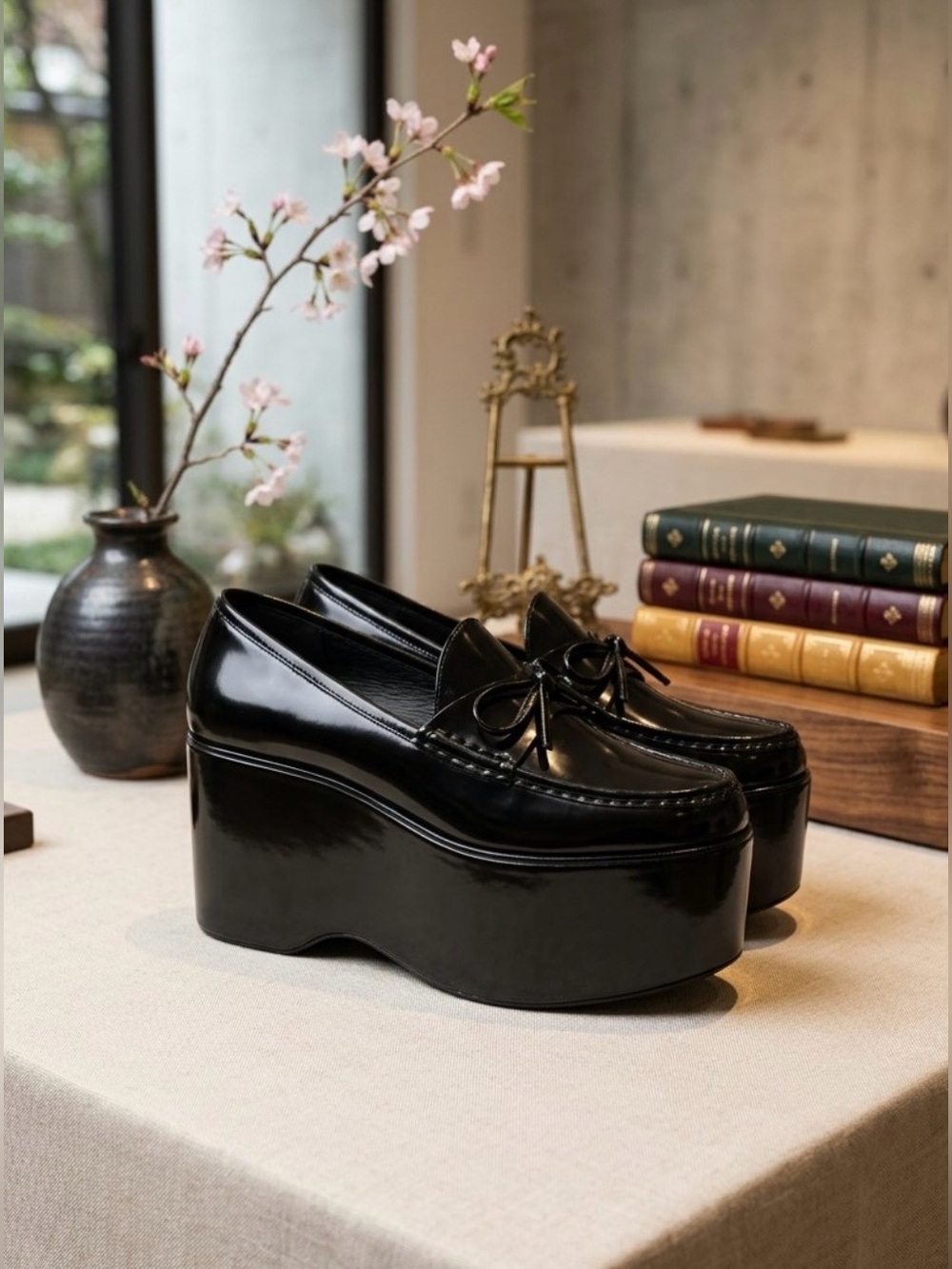 Jeffrey Campbell Offset Platform Loafers – Black | Size 7.5